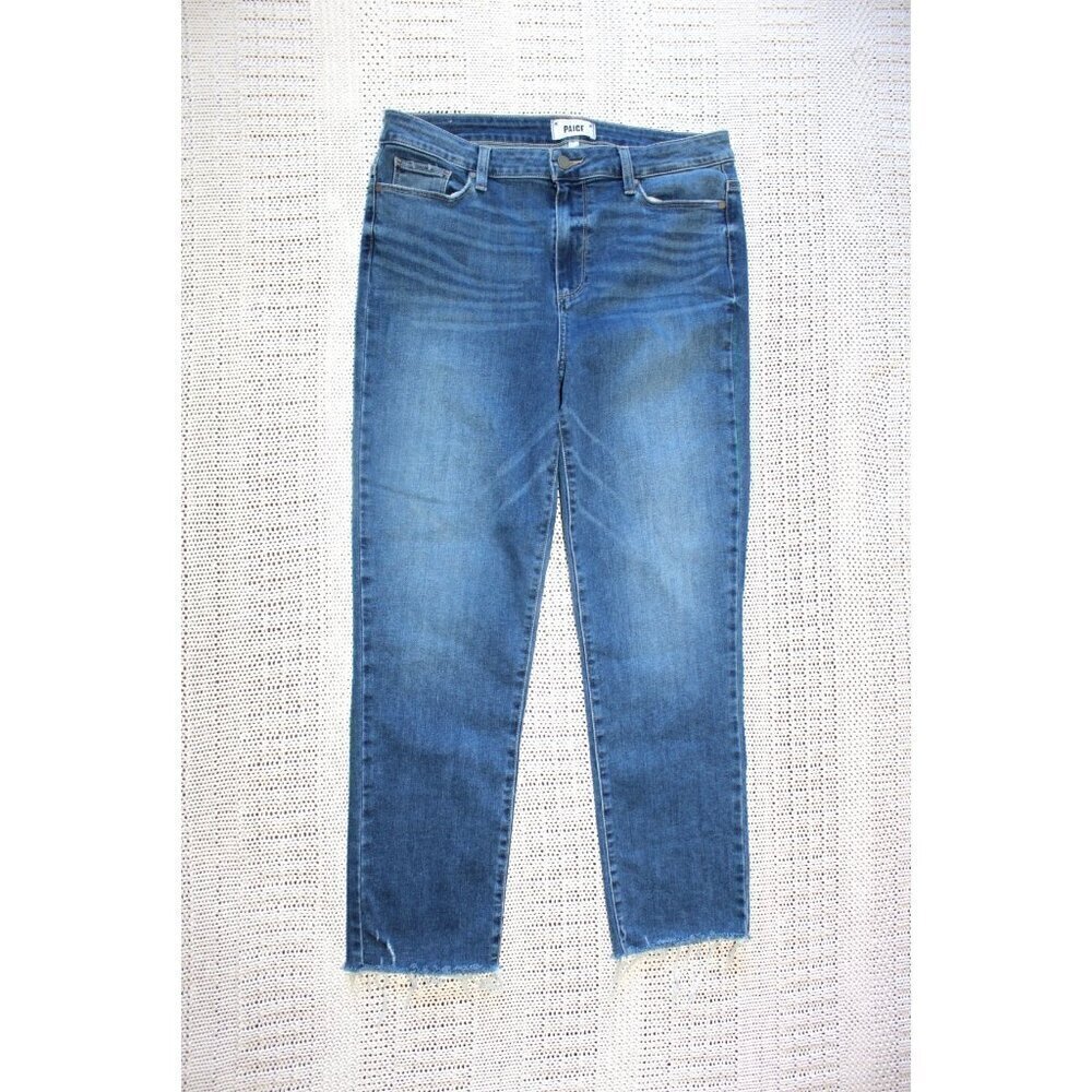 Paige Hoxton Slim Women's Denim Size 32 Blue Jeans Hight Rise frayed edge casual